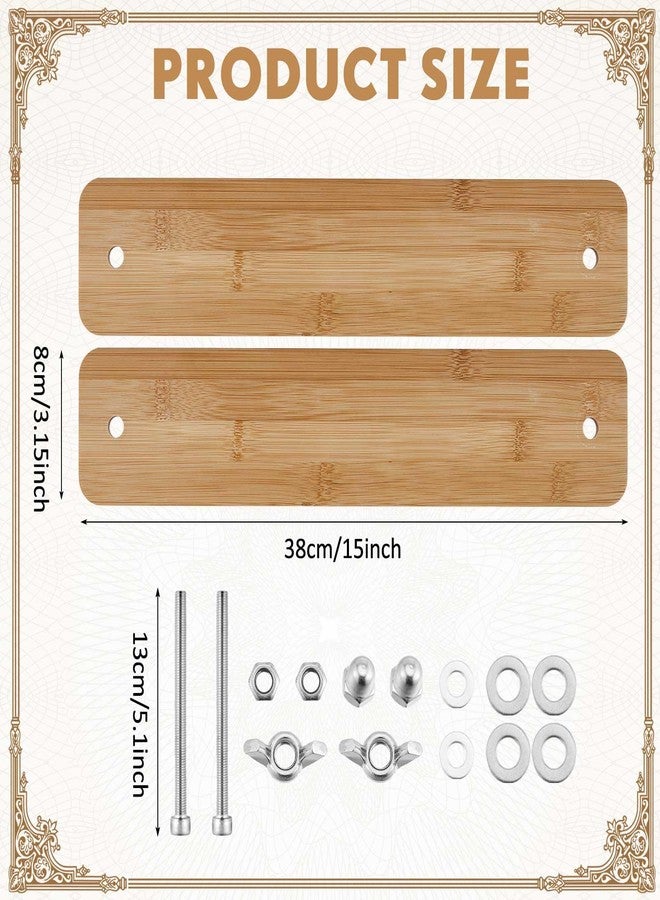 DoubleFill مجموعة DoubleFill المكونة من مكبس كتب خشبي وخيزراني، أداة تجليد كتب محمولة، لوازم تجليد الكتب، مكبس كتب لتجليد الكتب التي تصنعها بنفسك (15 بوصة) - Image 2